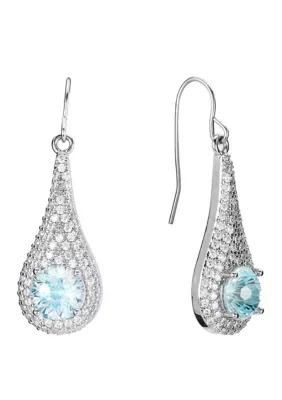Silver Plated Starlight Cubic Zirconia Teardrop Earrings by Belk Silverworks
