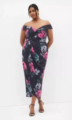 Claire Print Off Shoulder Dress