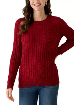 Cable Knit Crew Neck Sweater