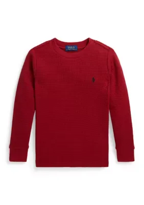 Waffle-Knit Cotton Long-Sleeve Tee by Ralph Lauren