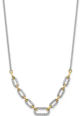Lab Created 1/2 ct. t.w. Lab Grown Diamond VS/SI+ G+ Fashion Link Necklace 14K Gold
