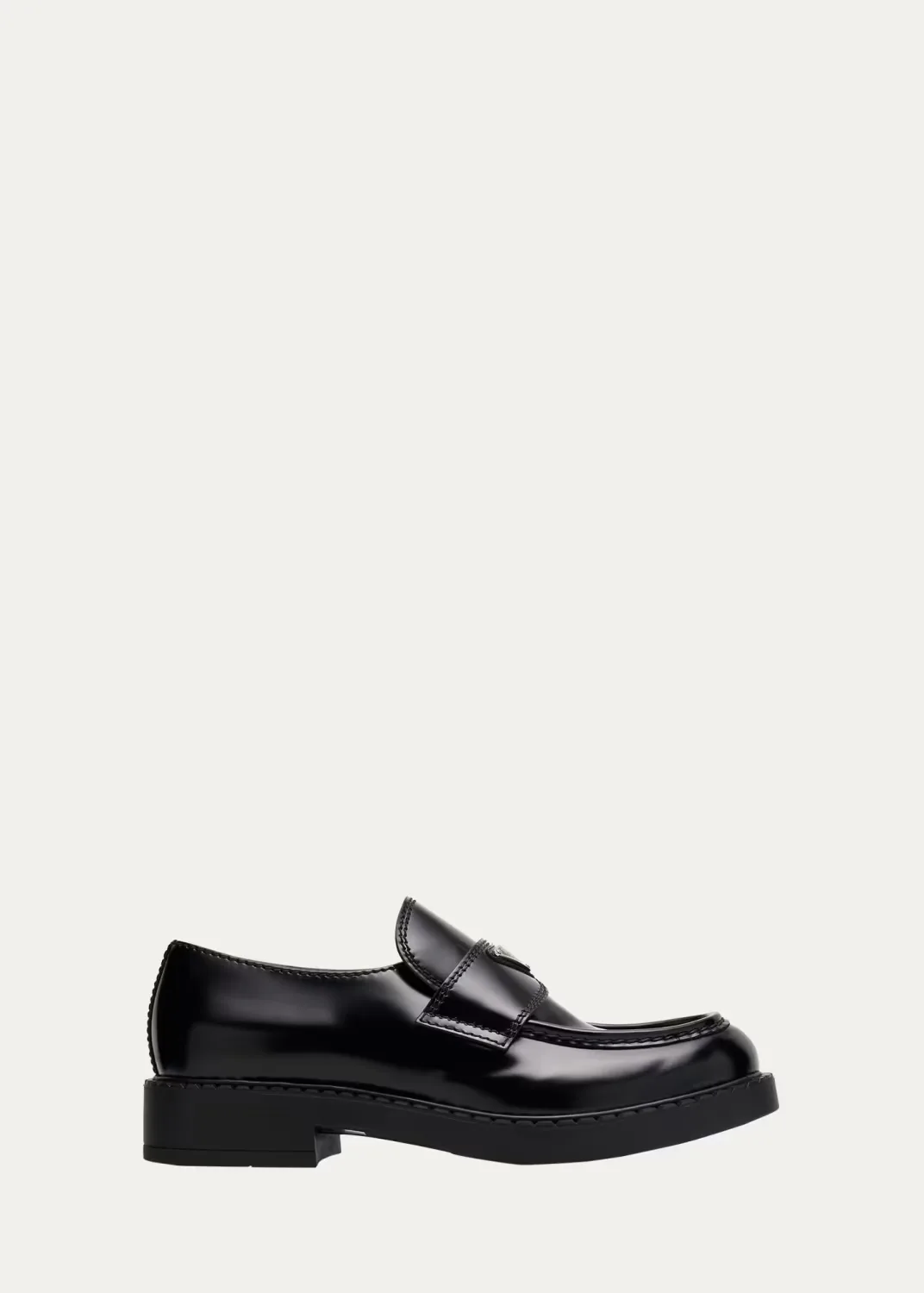 Triangle Logo Leather Loafers
