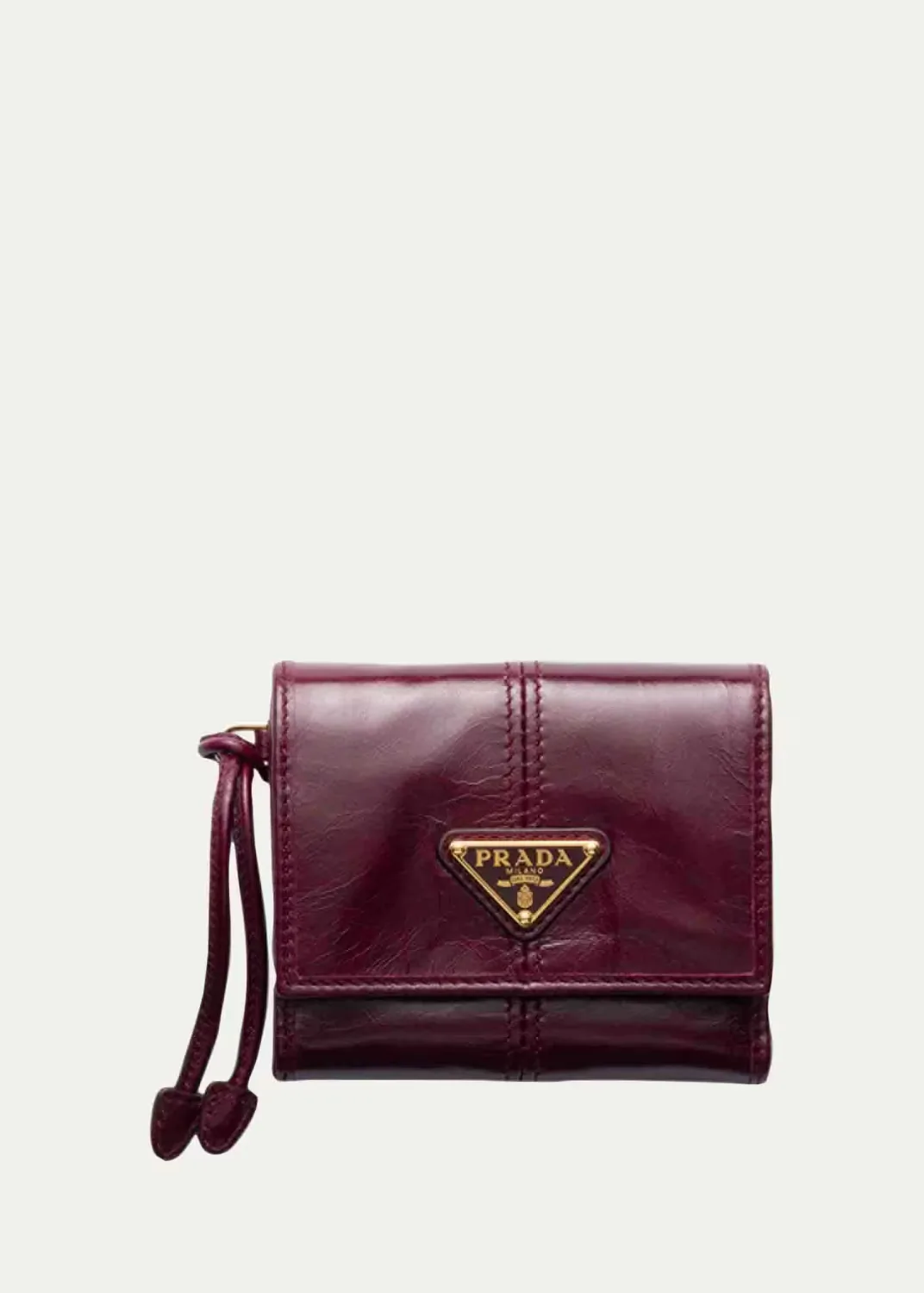 Soft Lux Leather Trifold Wallet by Prada
