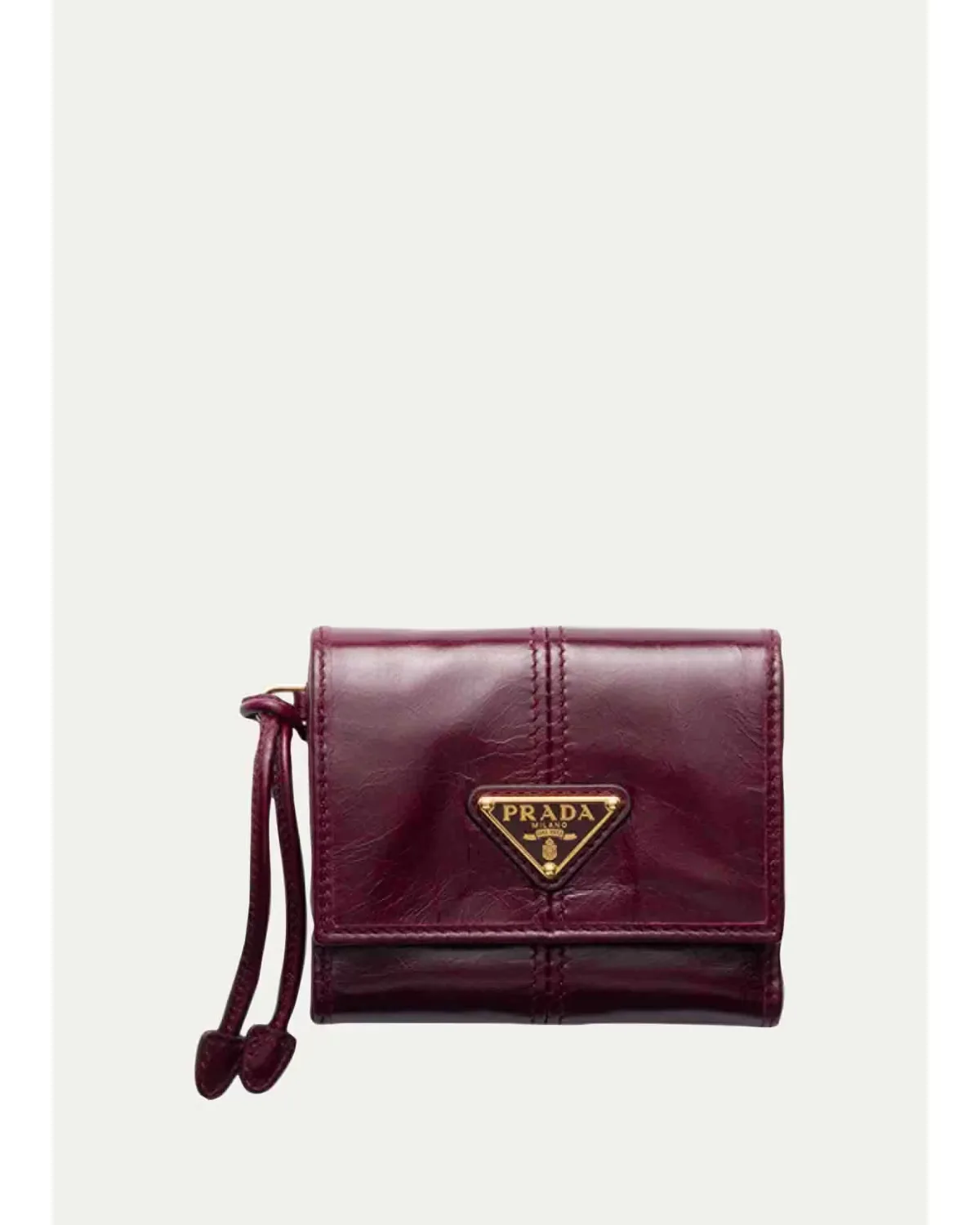 Soft Lux Leather Trifold Wallet by Prada
