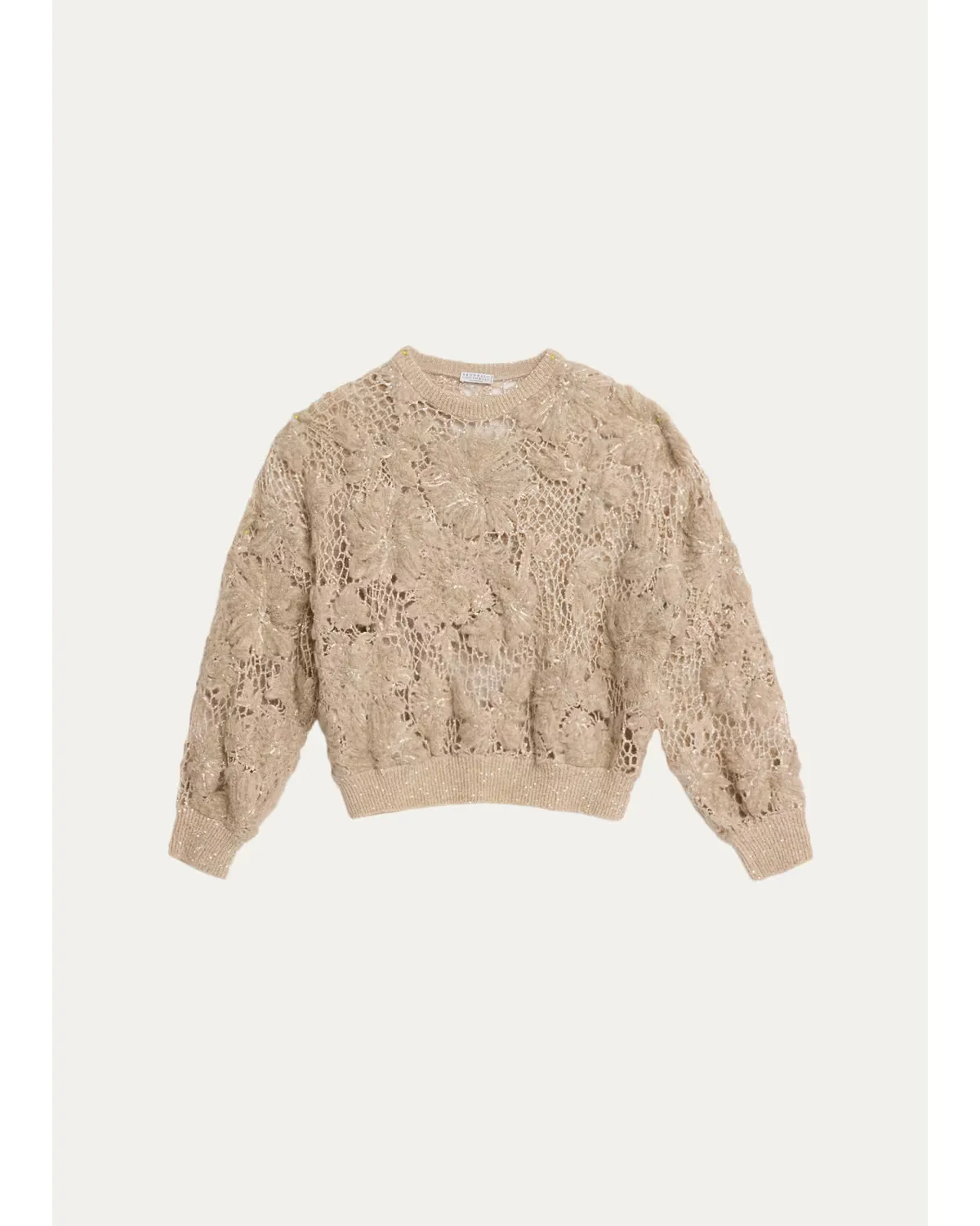 Couture Mohair Floral and Sequin Sweater by Brunello Cucinelli