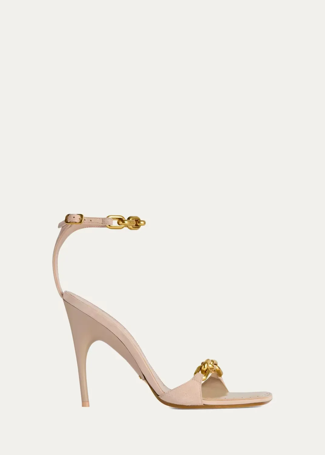 110mm Duchesse Chain Suede Ankle-Strap Sandals by Balenciaga