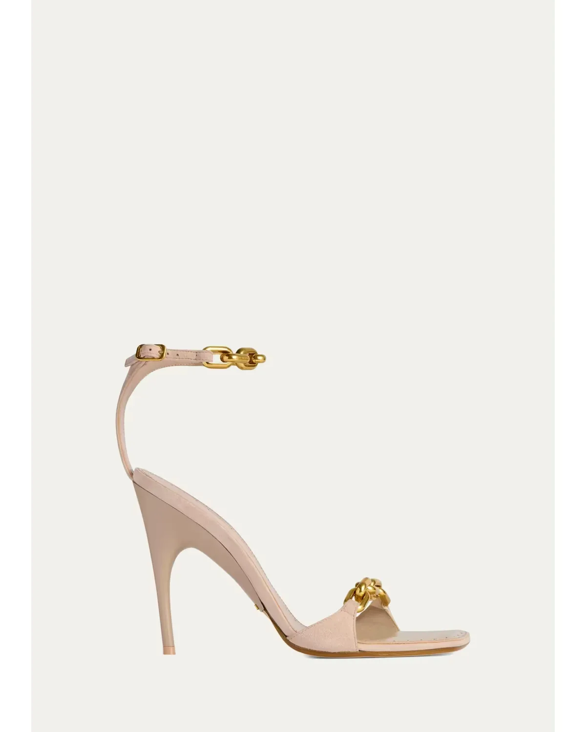 110mm Duchesse Chain Suede Ankle-Strap Sandals by Balenciaga