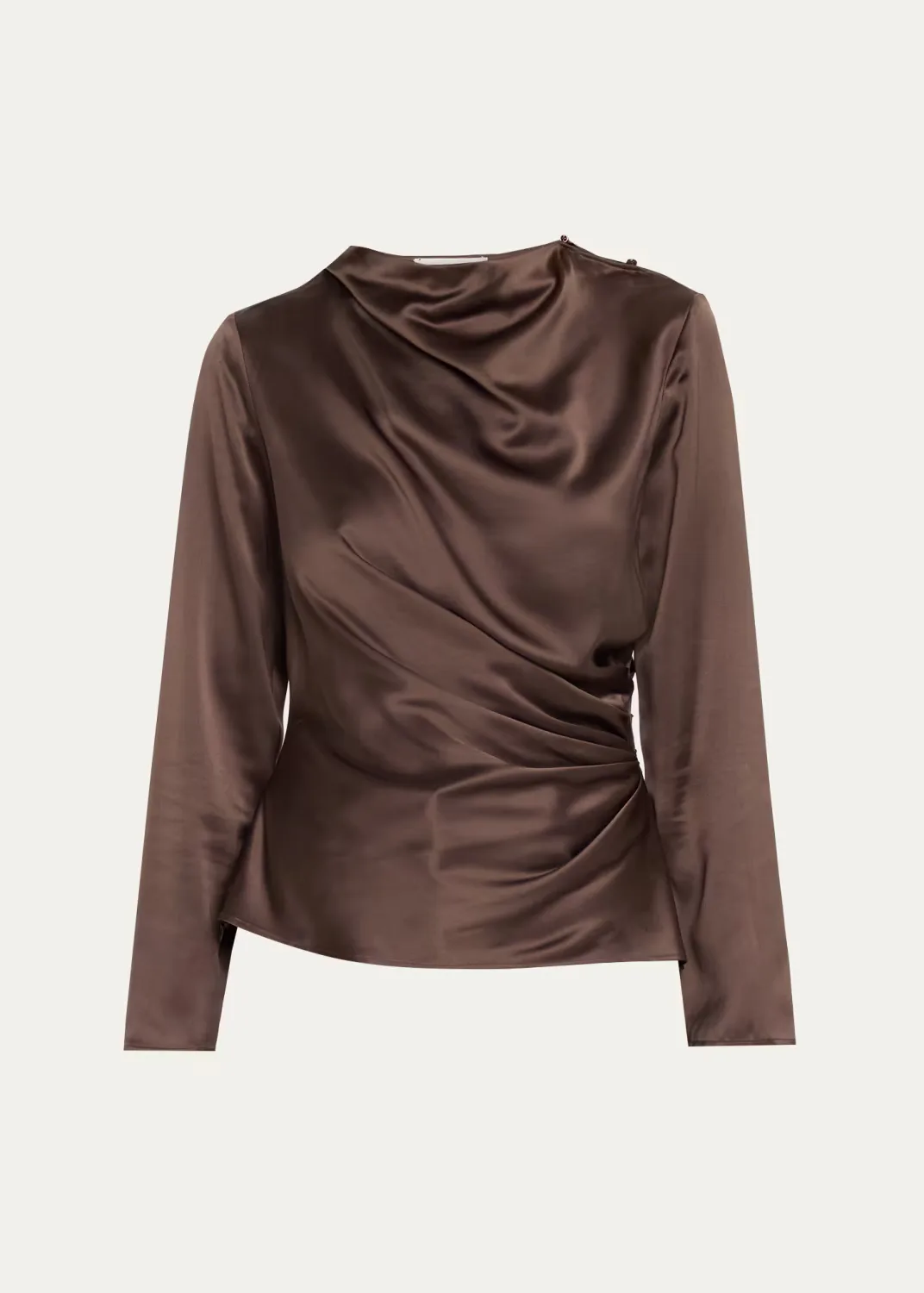 Anya 01 Draped Silk-Blend Satin Blouse