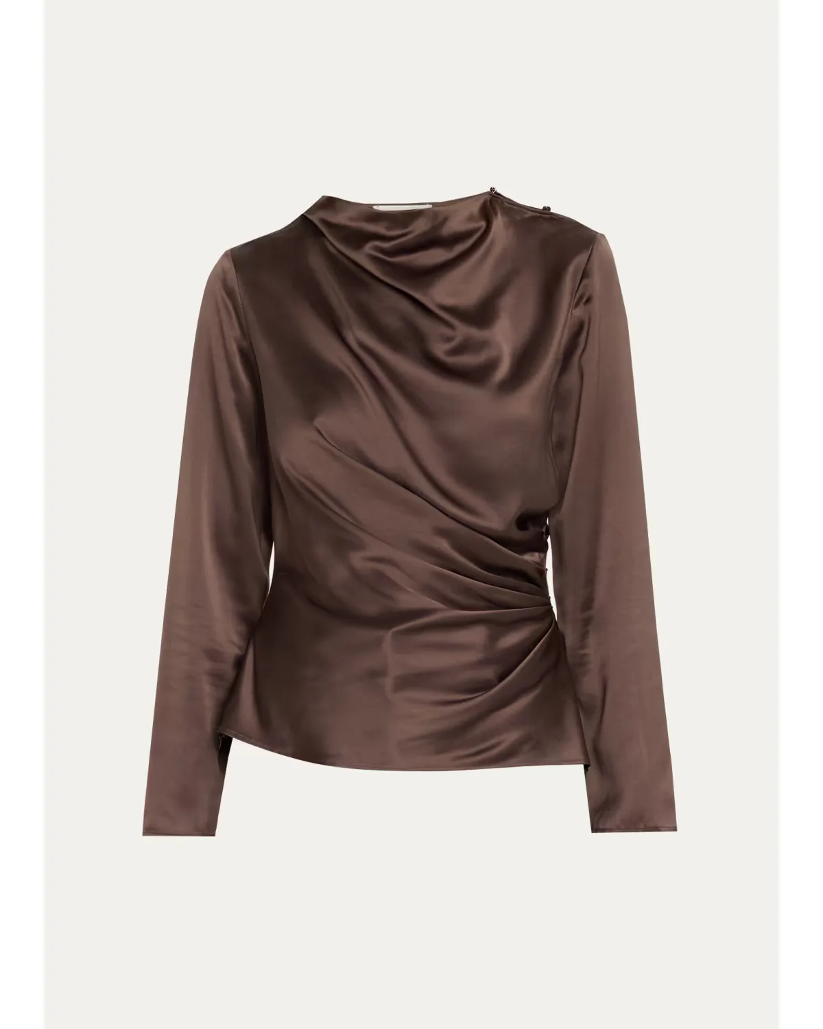 Anya 01 Draped Silk-Blend Satin Blouse by Loulou De Saison