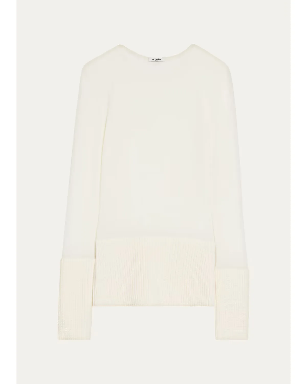 Merino Wool Long-Sleeve Crewneck Top by ALAA