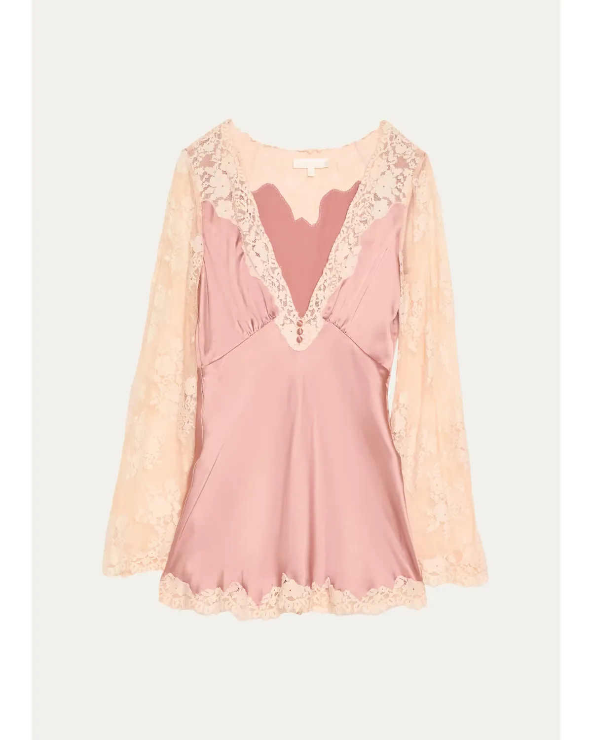 Dawselle Lace-Trim Mini Dress by LoveShackFancy