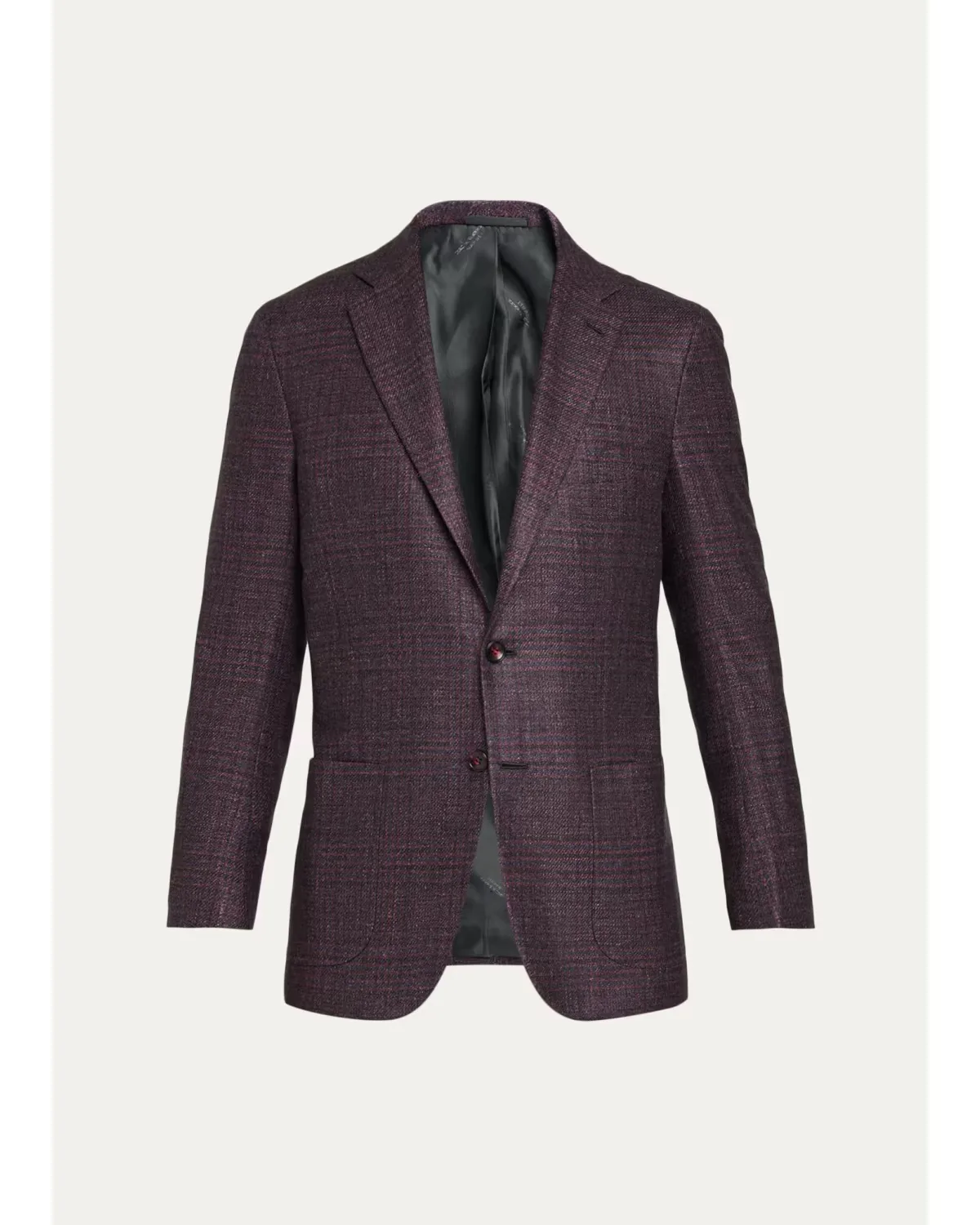 Plaid Single-Breasted Sport Coat by Kiton