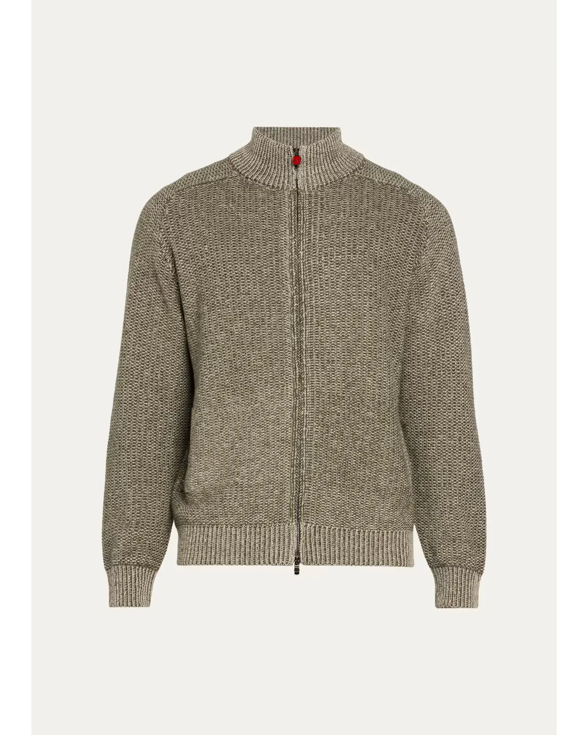 Wool & Cashmere Mouline Full-Zip Cardigan by Kiton