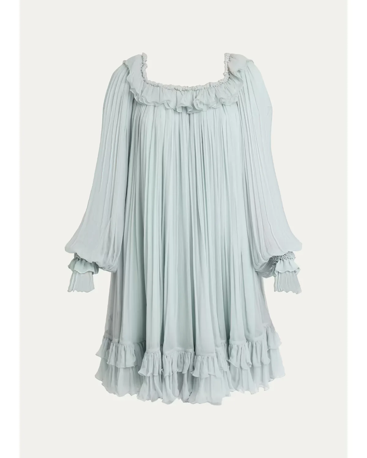 Pleated Chiffon Knee-Length Dress by Chloé