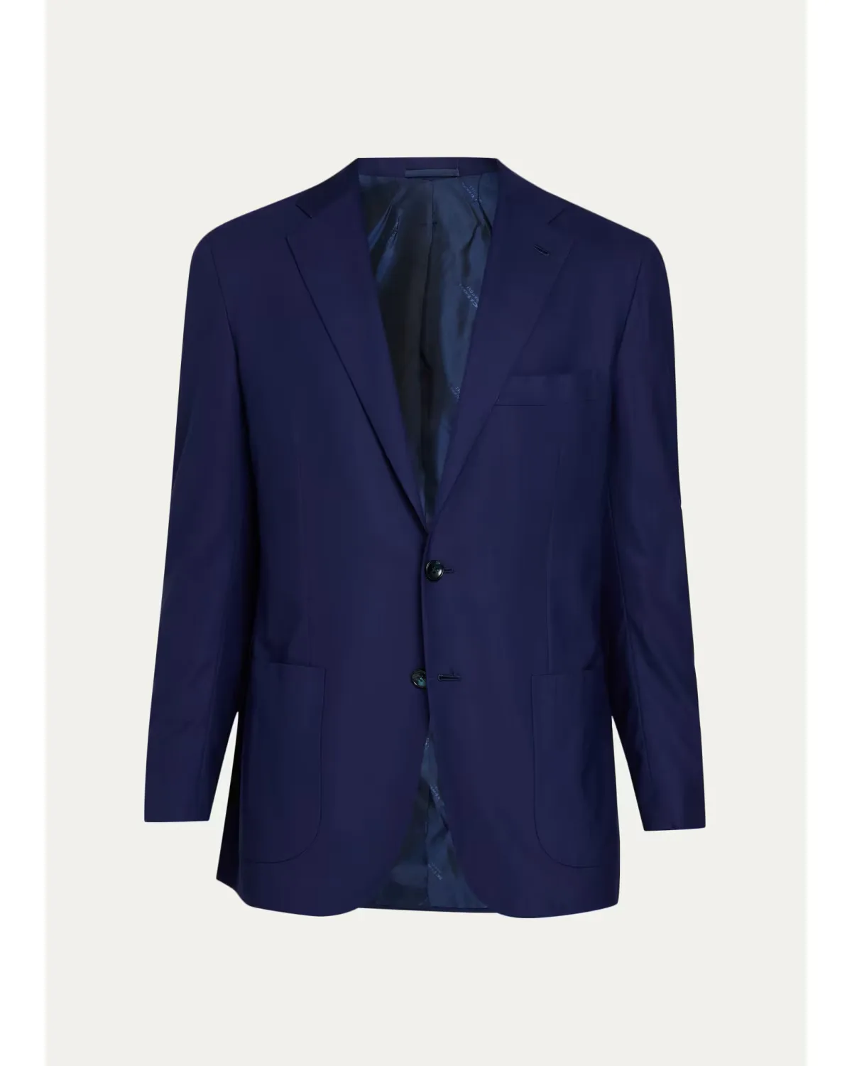 Wool Solid Single-Breasted Sport Coat by Kiton