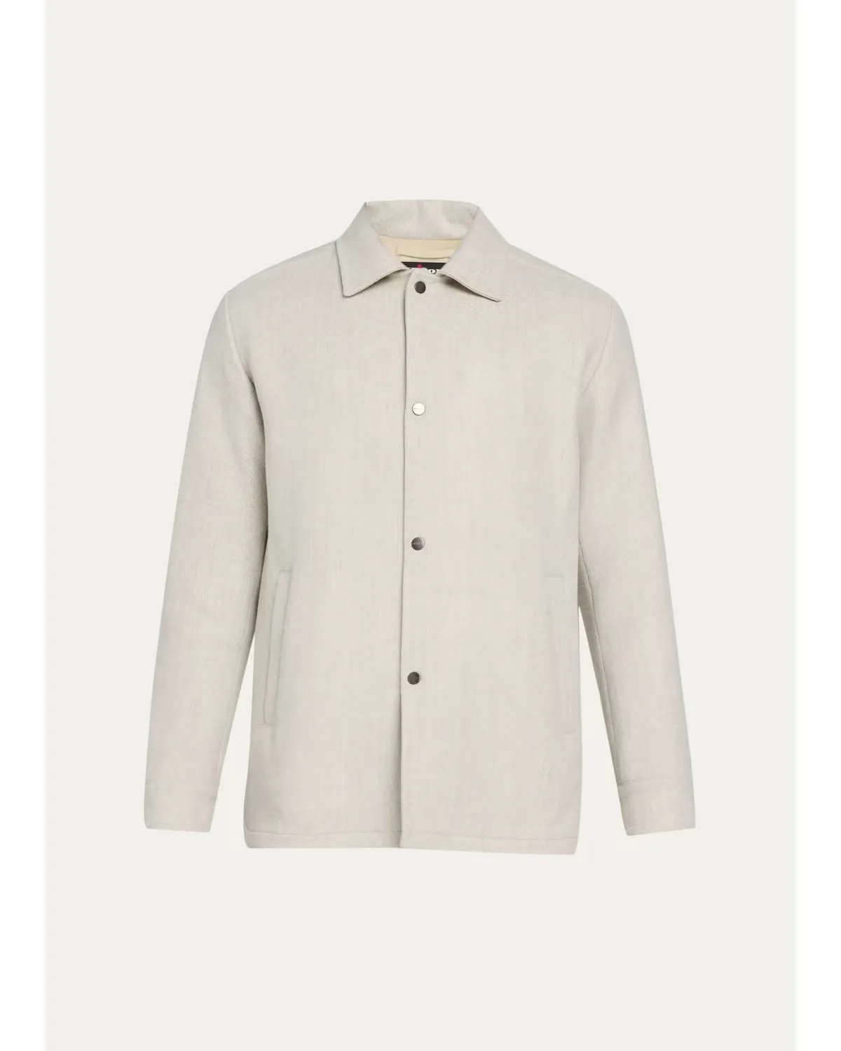 Virgin Wool Snap-Front Shirt Jacket by Kiton