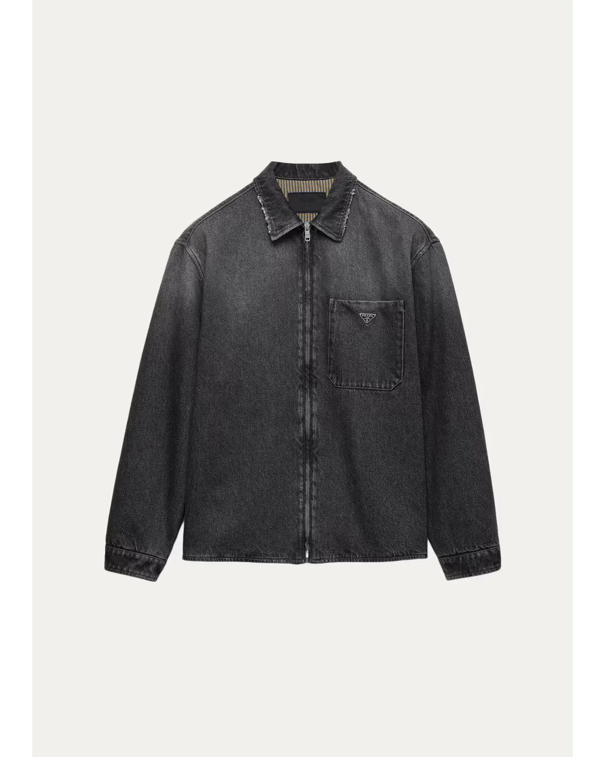Zip-Front Denim Shirt by Prada