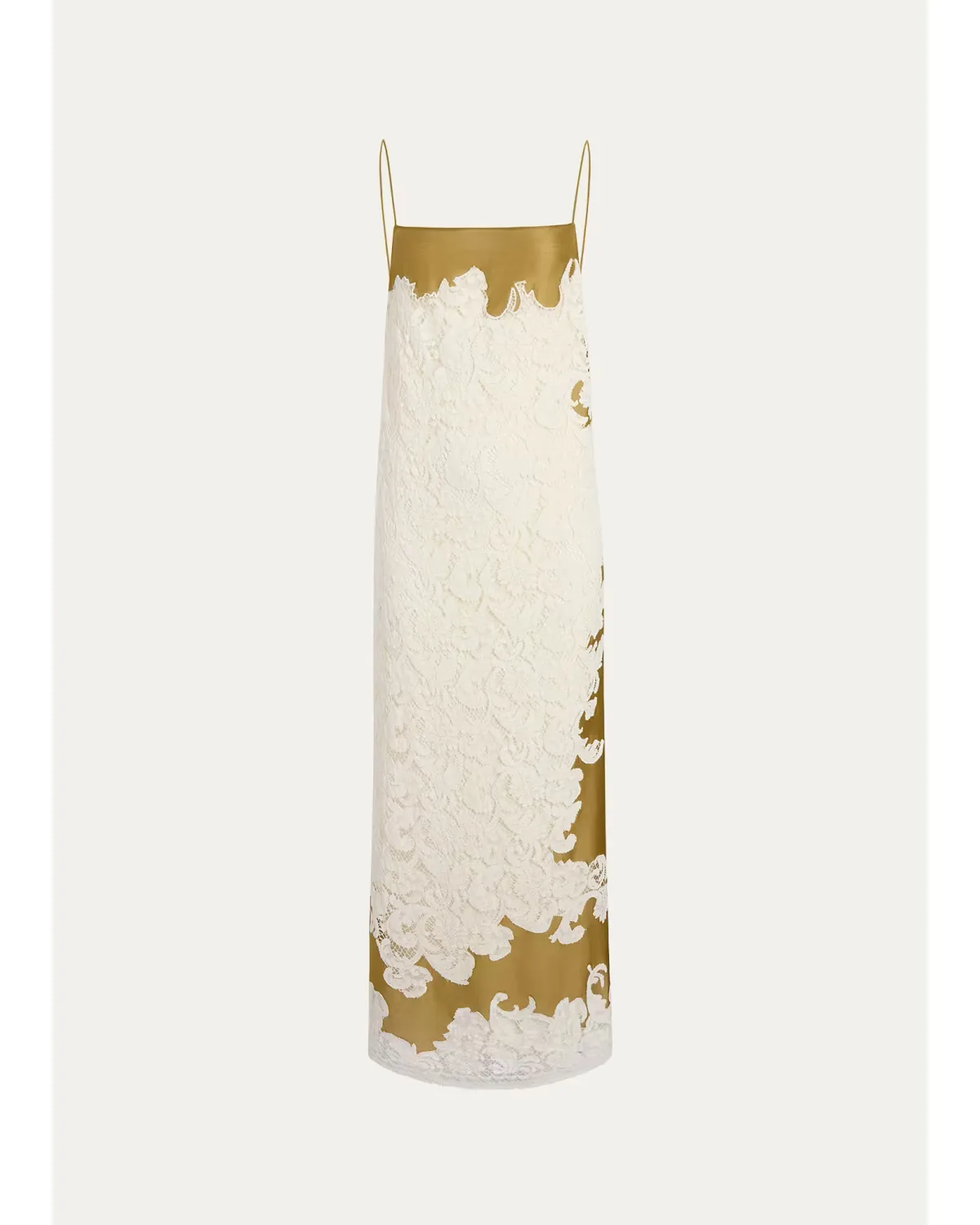 Nevis Sleeveless Lace & Satin Backless Maxi Dress by Khaite