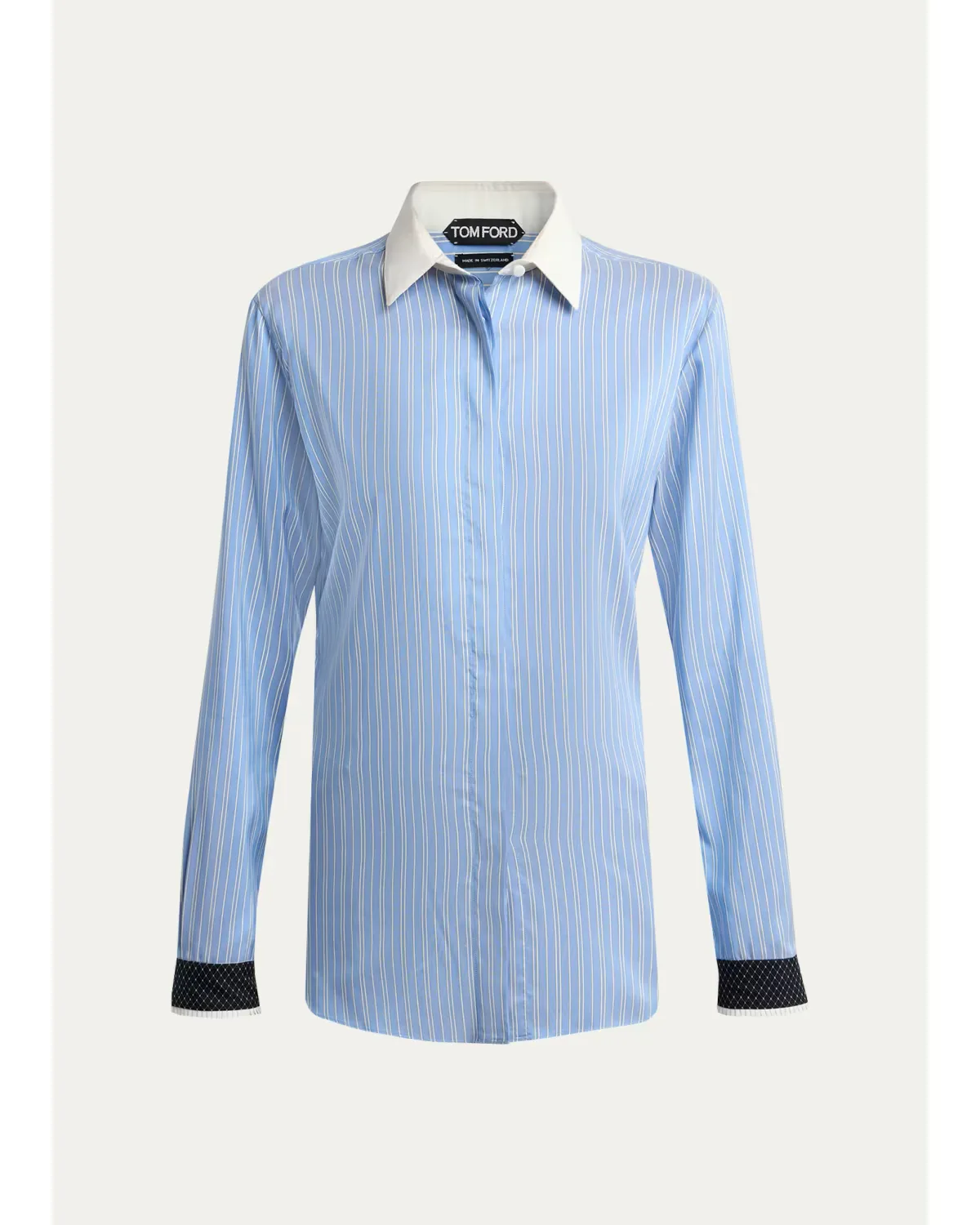 Striped Silk Button-Down Shirt by Tom Ford