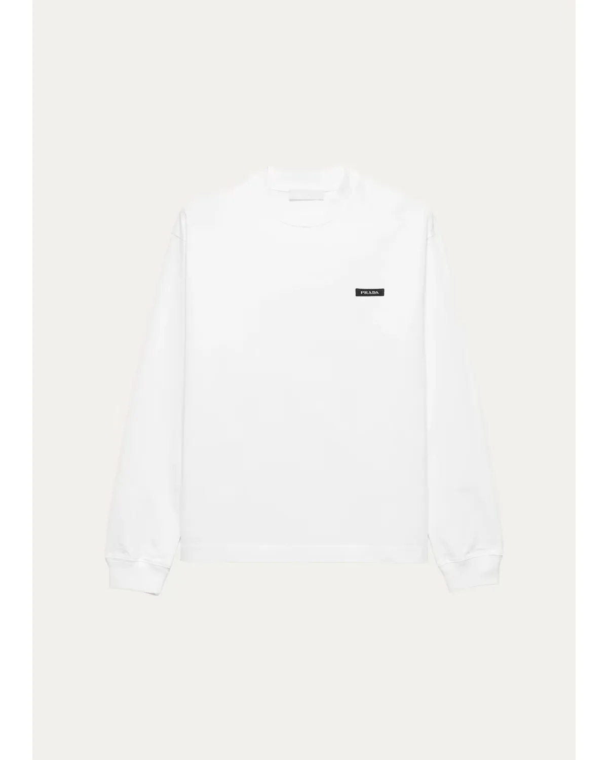 Logo Long-Sleeved Cotton T-Shirt by Prada