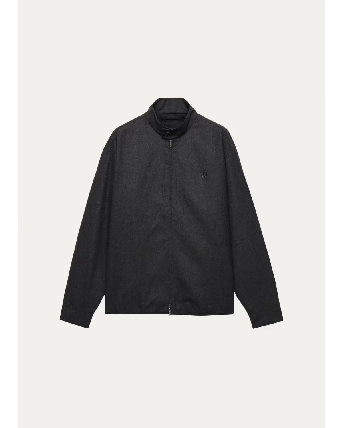 Wool Flannel Zip-Front Shirt by Prada