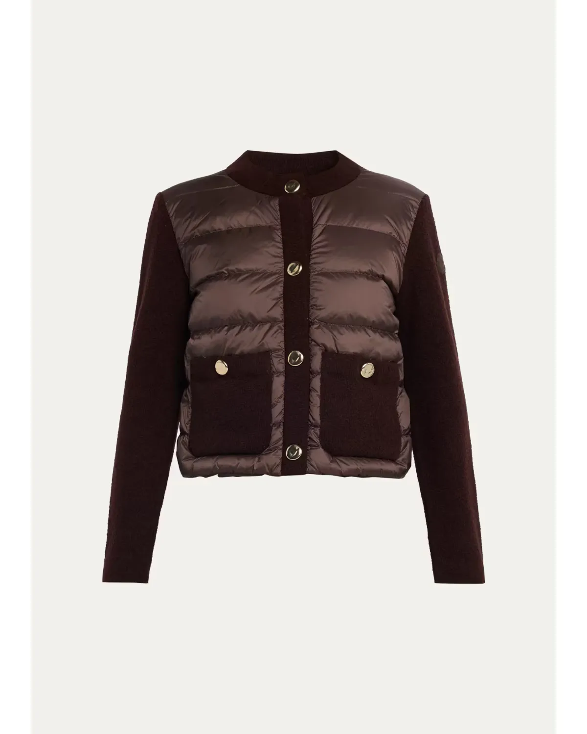Virgin Wool Down-Fill Combo Cardigan