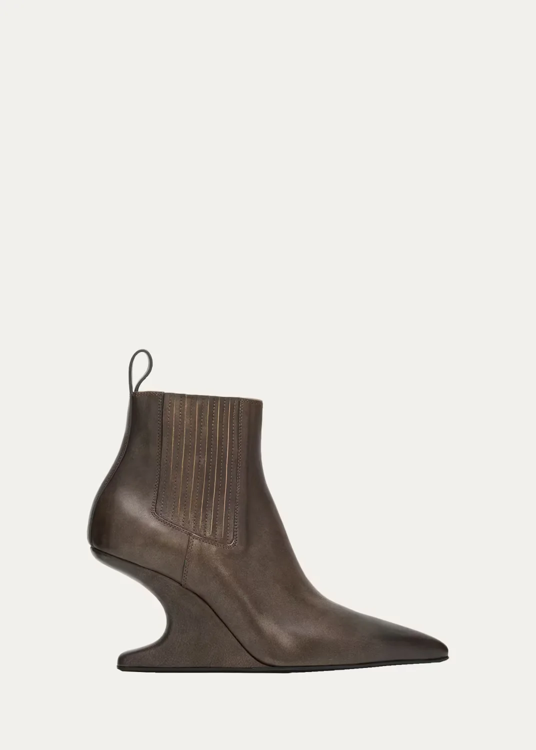80mm Cantilever Leather Ankle Boots by Rick Owens