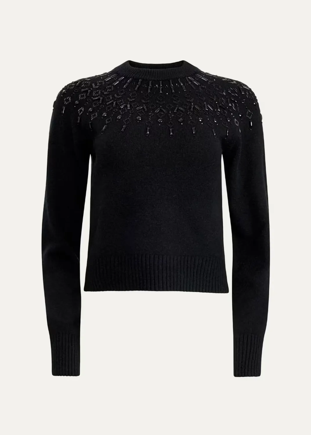 Harold Fair Isle Beaded Wool Crewneck Sweater