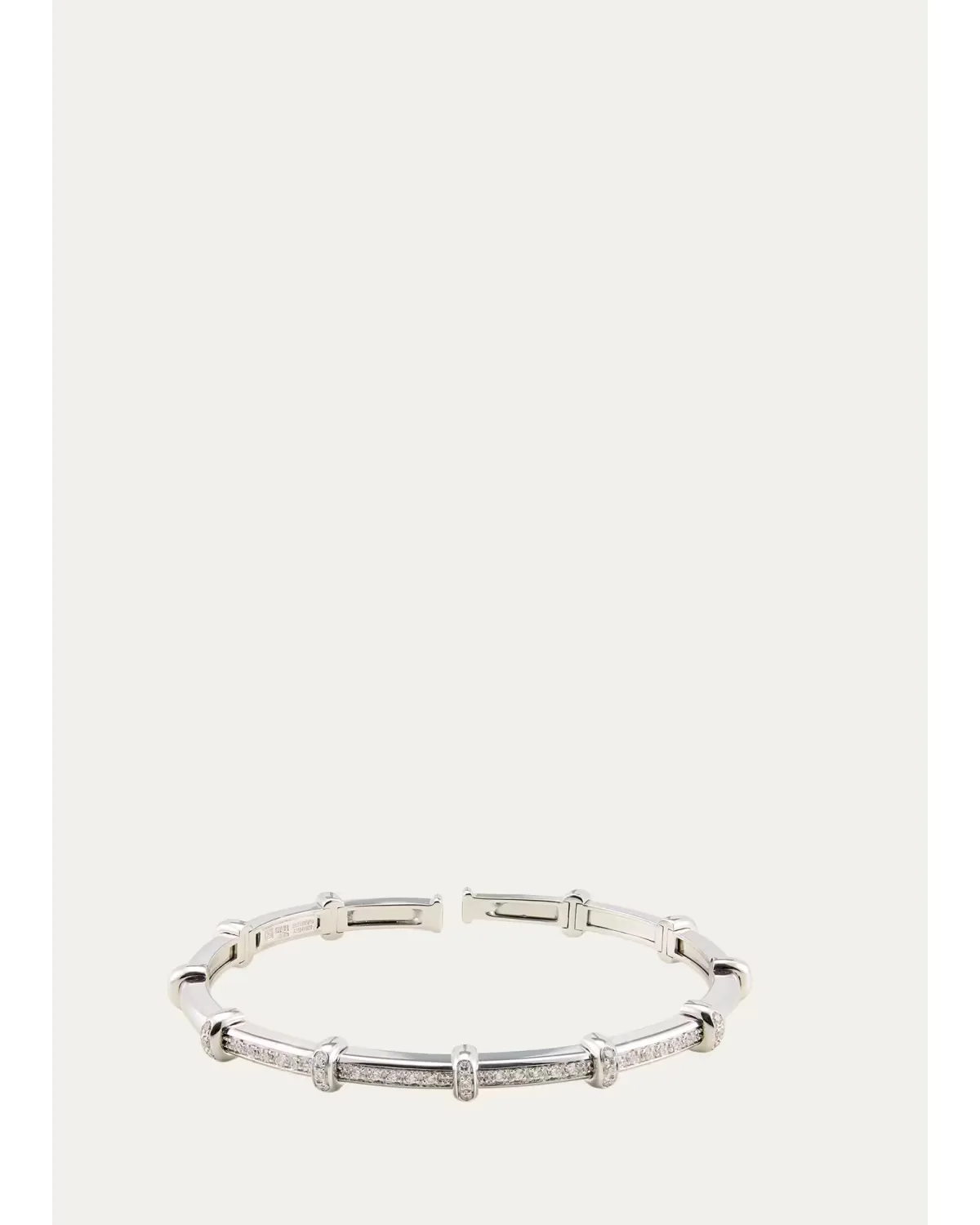 18K White Gold Diamond Spring Bracelet by Sidney Garber