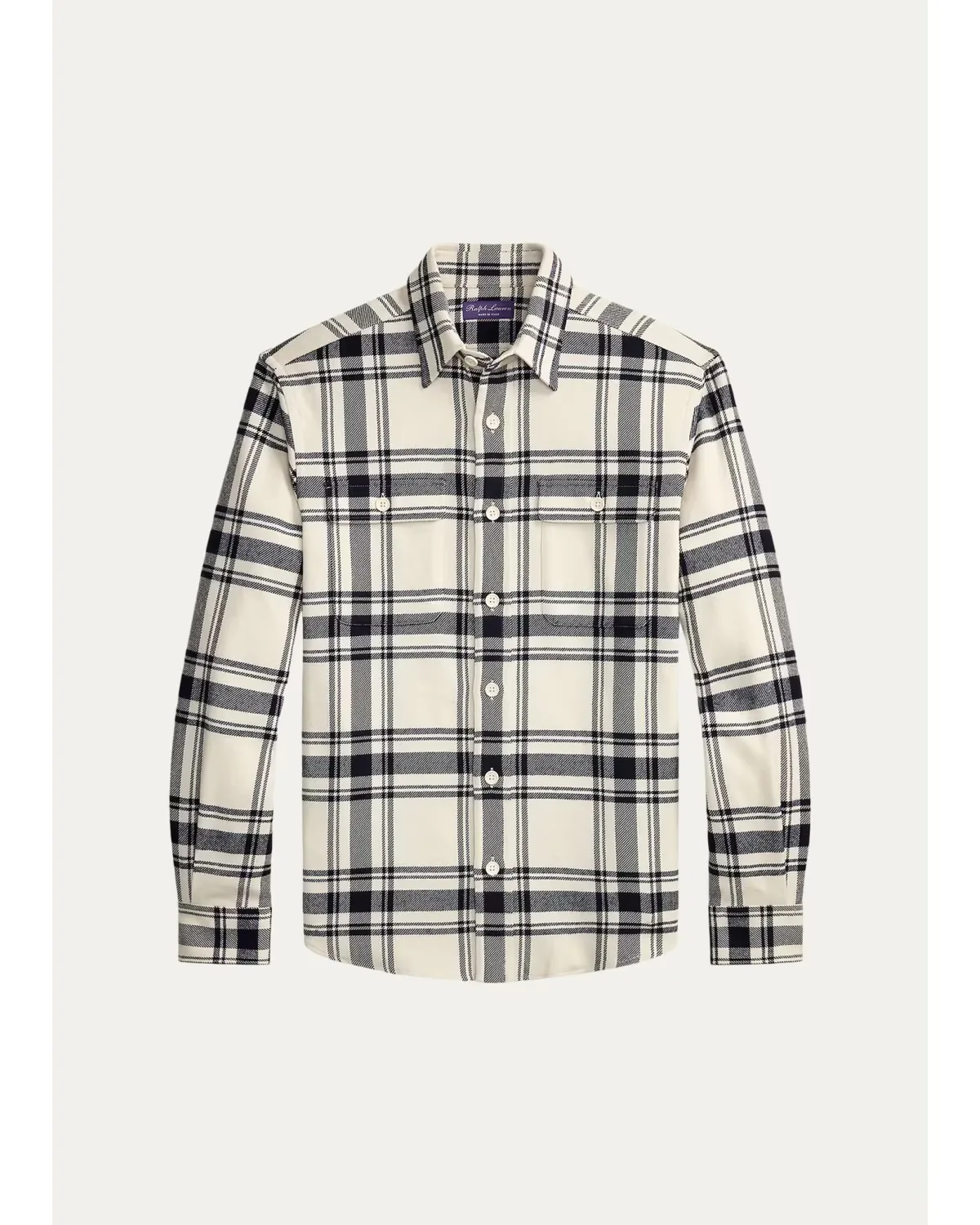 Plaid Cashmere-Cotton Shirt by Ralph Lauren