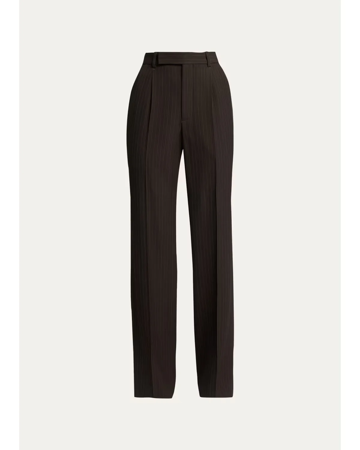 Pinstriped Wool Crepe De Laine Straight-Leg Trousers by Saint Laurent