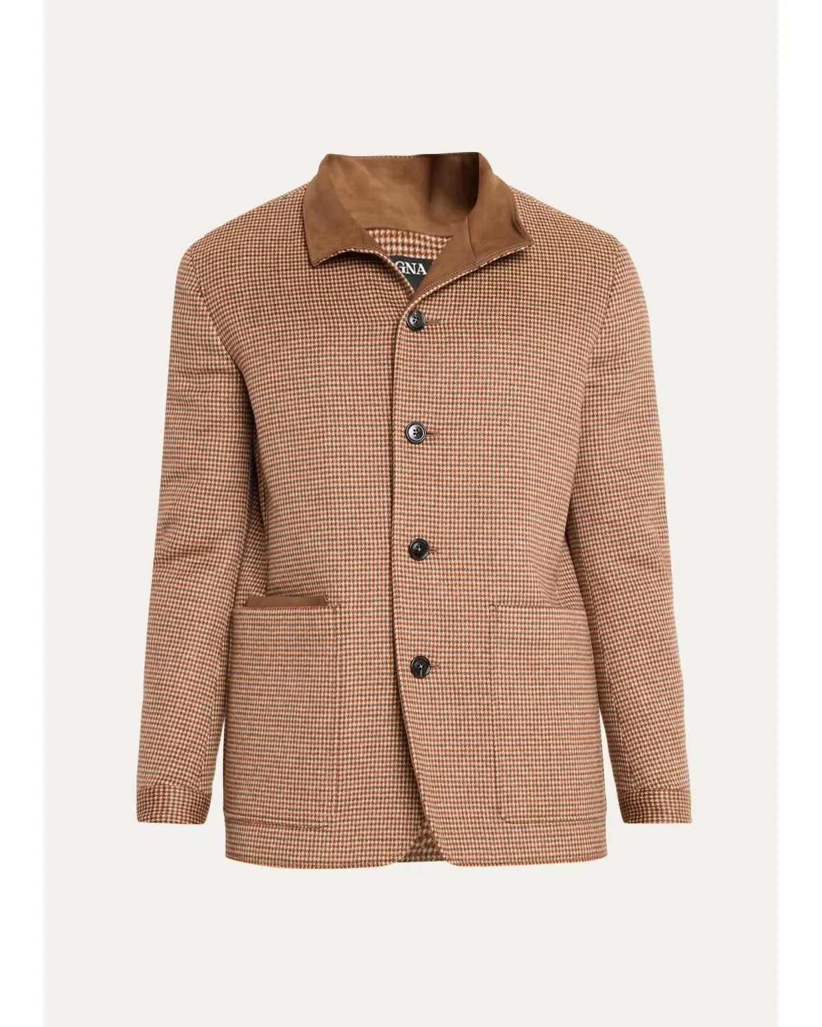 Houndstooth Wool-Blend Jacket by ZEGNA