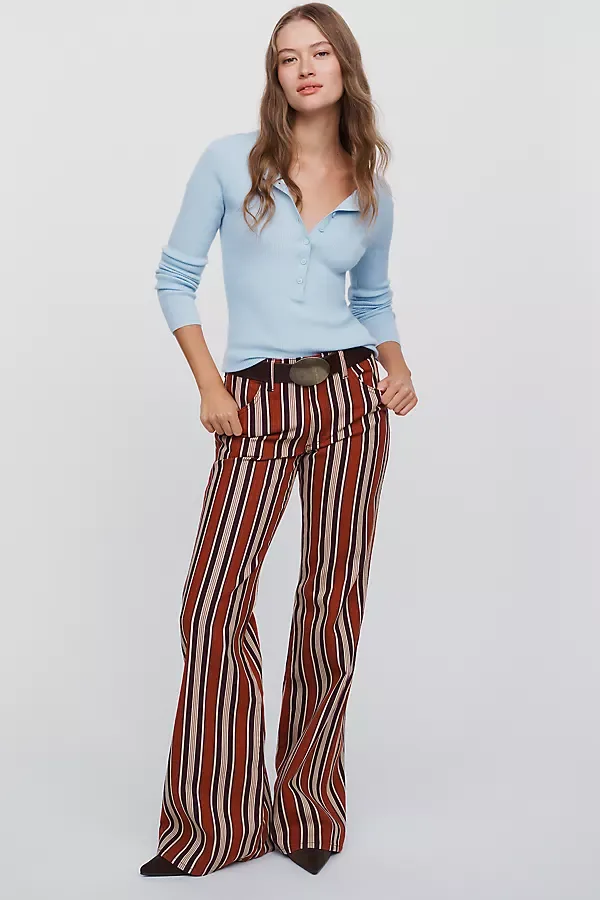 70s High Rise Flare Striped Jeans by Wrangler
