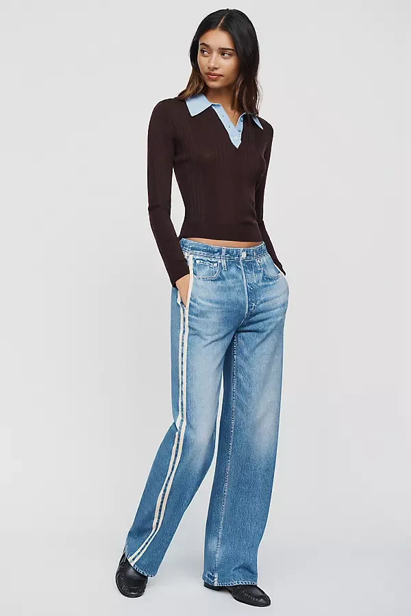 Miramar Terry High Rise Wide Leg Jeans by rag & bone