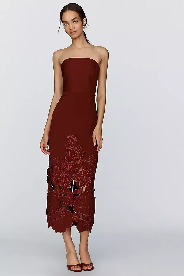 3D Floral Strapless Dress by Endless Rose