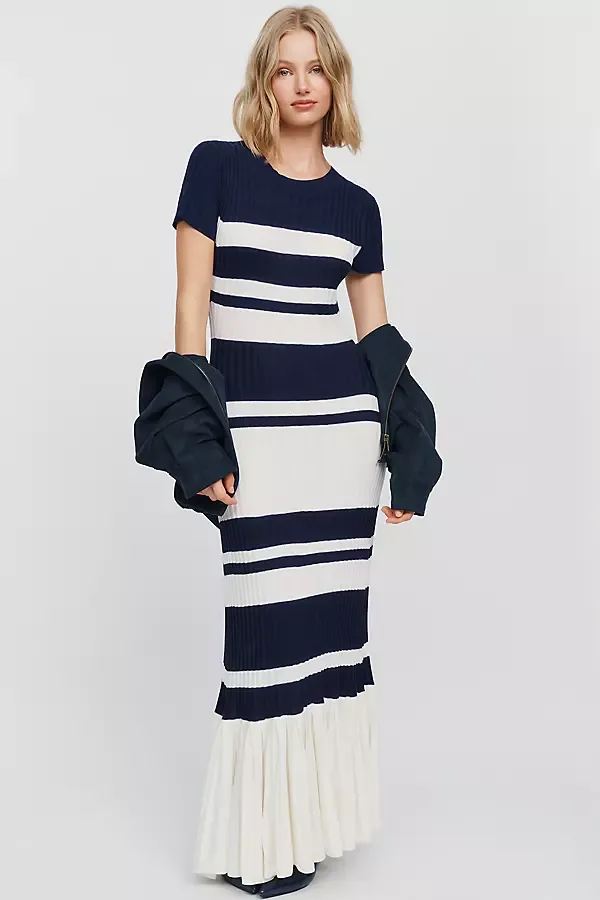 Ruffle-Hem Sweater Midi Dress by Maeve