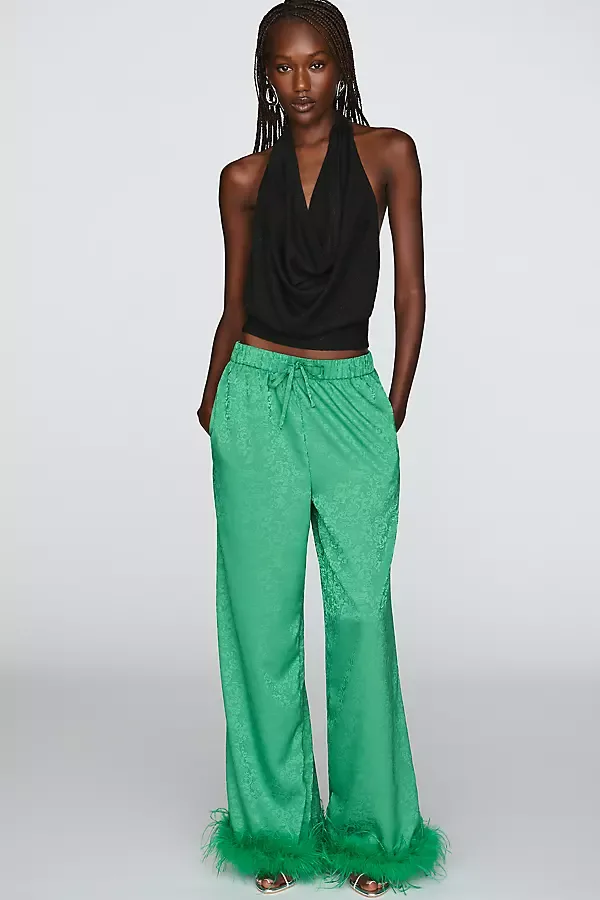 Frida Faux-Feather Pants by The Tales