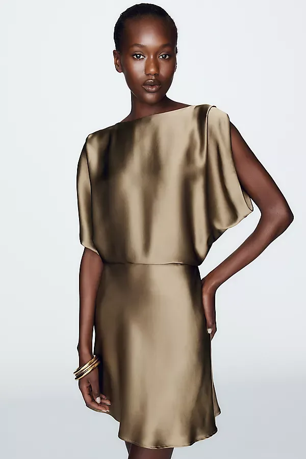 100% Silk Mini Dress by Anthropologie