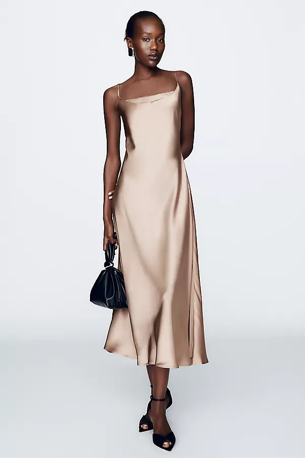 100% Silk Midi Dress by Anthropologie
