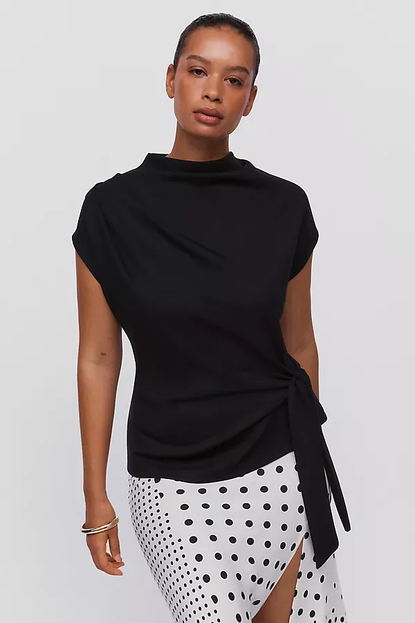 Mock Neck Wrap Top by Maeve
