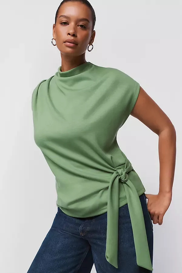 Mock Neck Wrap Top