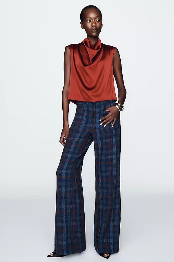 Knit Jude Plaid Trousers Pants by Maeve