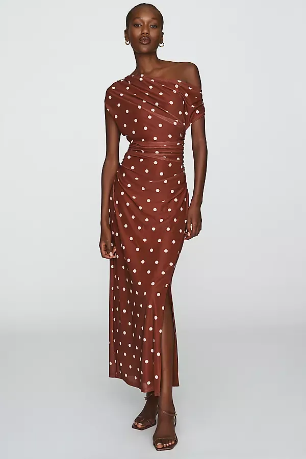 Off-Shoulder Mesh Midi Dress by Endless Rose