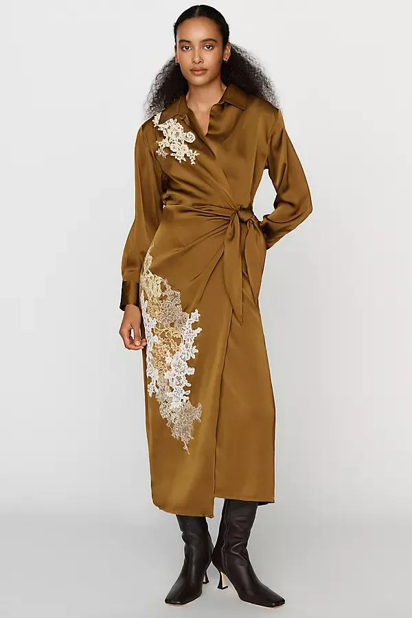 Veraba Satin Wrap Dress by Bl-nk