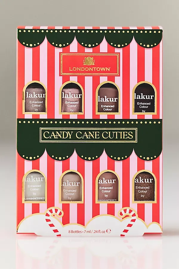Candy Cane Cuties 8-Piece Mini Nail Polish Set by LONDONTOWN