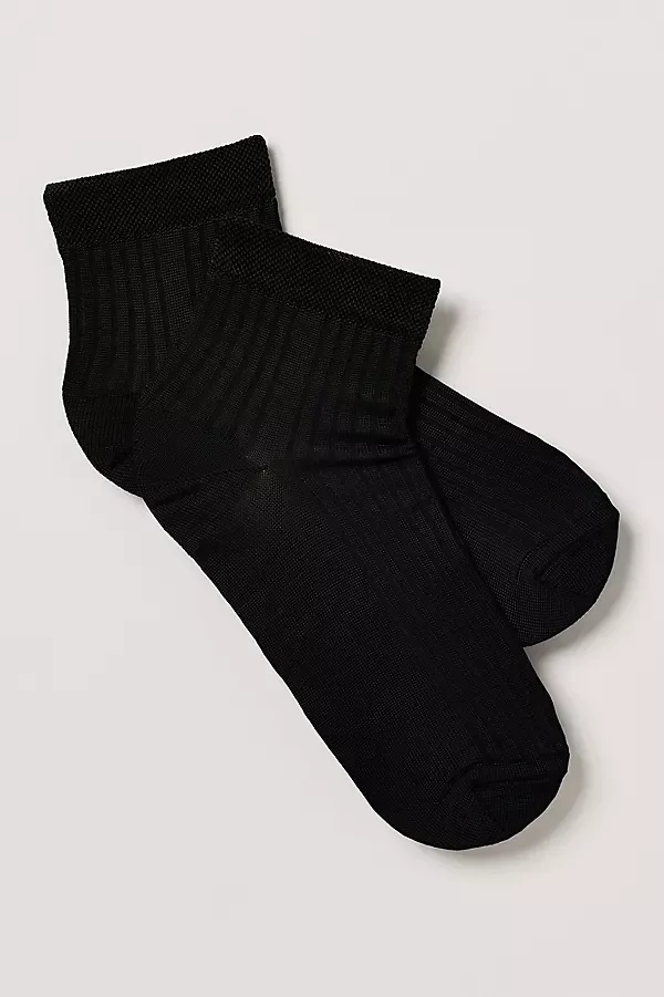 Silky Ribbed Quarter Socks by Stems