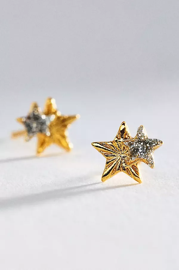Double Star Post Earrings by Anthropologie