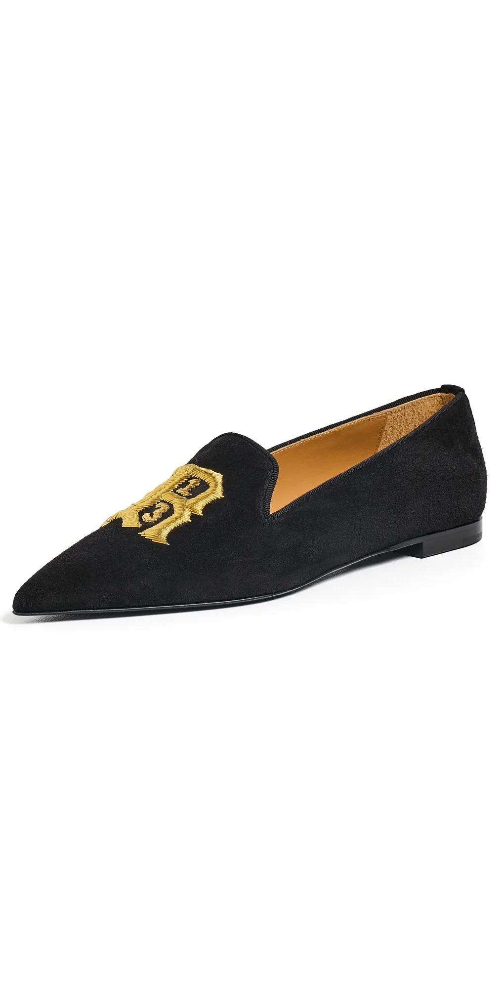 Pointy Toe Slippers Black Suede by R13
