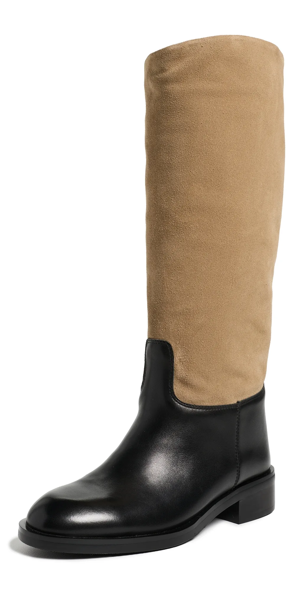 Pace Boots Latte Suede/Black Leather by Black Suede Studio