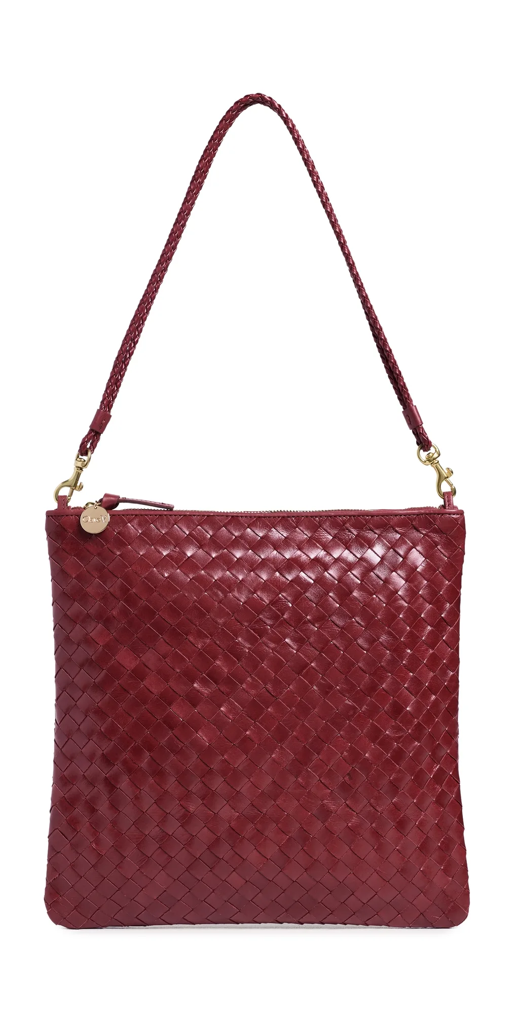 Medium Woven Diagonal Foldover Clutch